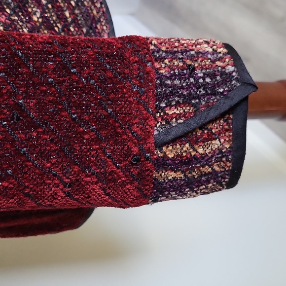 Laura Fisher Bonvallet Chenille Jacket Deep Red Jacket Size M - Picture 5 of 12